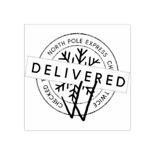 Santa Claus North Pole Express Mail Delivered Rubber Stamp