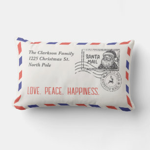 SANTA CLAUS NORTH POLE EXPRESS MAIL ENVELOP LUMBAR CUSHION
