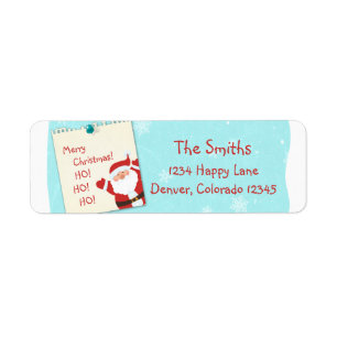 Santa Claus Note Christmas Return Address Return Address Label