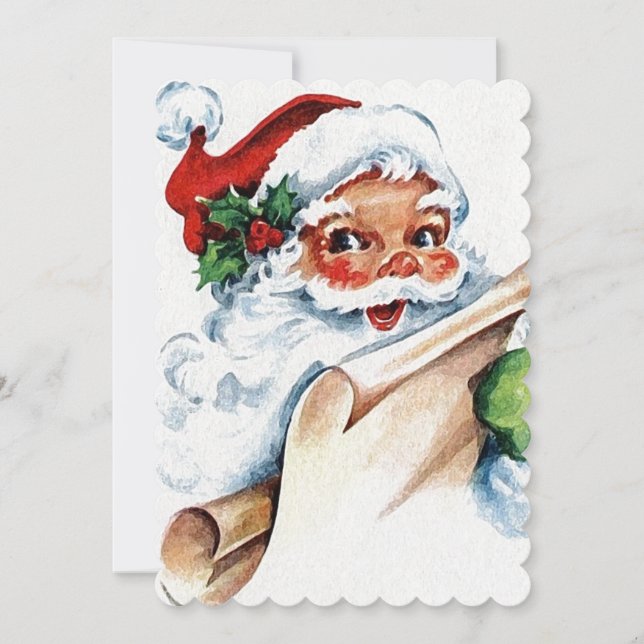 Santa Claus Old Fashioned Holiday Card (Front)