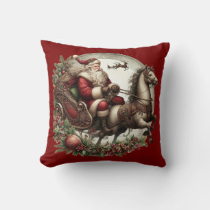 Santa Claus on a sleigh and a horse Cushion