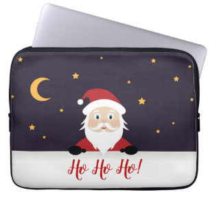 Santa Claus on Christmas night saying Ho ho ho! Laptop Sleeve