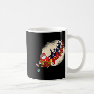 Santa Claus On Christmas Sleigh Pulled By Reindeer Coffee Mug