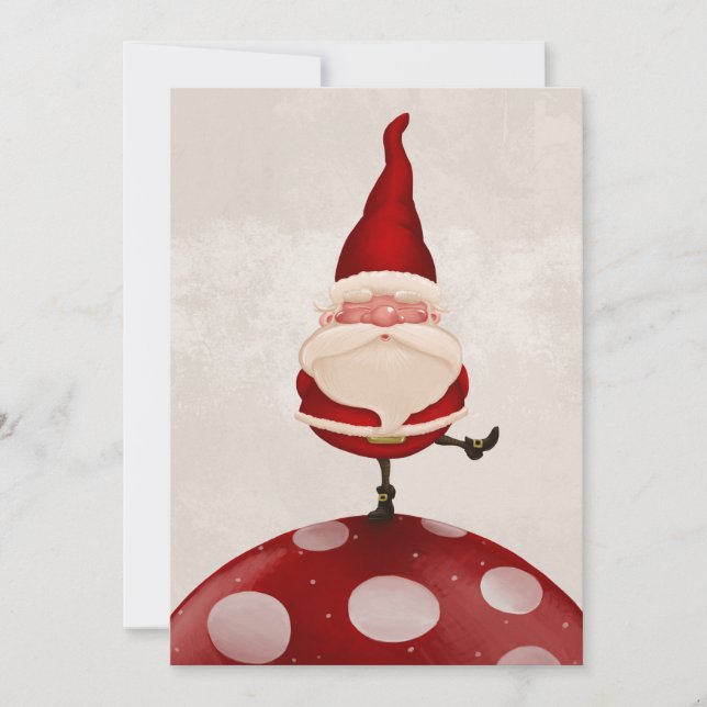 Santa Claus on fungus Holiday Card (Front)
