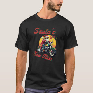 Santa Claus on his new ride is a Motorcycle T-Shirt