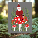 Santa Claus on Magical Mushroom Xmas Postcard<br><div class="desc">Customisable card,  Add your own text to the back or front of the card.
Check my shop for more designs or let me know if you'd like something custom.</div>