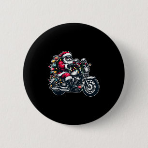 Santa Claus On Motorcycle Funny Biker Christmas Xm 6 Cm Round Badge