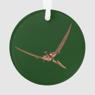 Santa Claus On Quetzalcoatlus Ornament