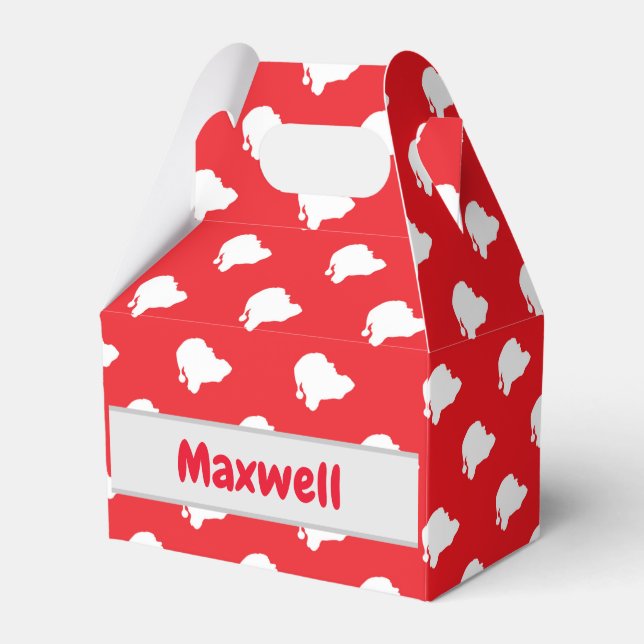 Santa Claus on red Favour Box (Front Side)