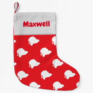 Santa Claus on red Small Christmas Stocking