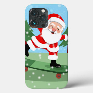 Santa claus on skateboard iPhone 13 pro case