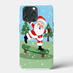 Santa claus on skateboard iPhone 13 pro case