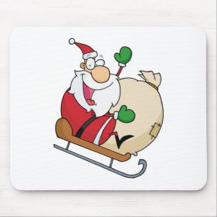 Santa Claus on Sleigh Mouse Pad