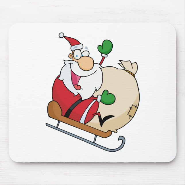 Santa Claus on Sleigh Mouse Pad (Front)