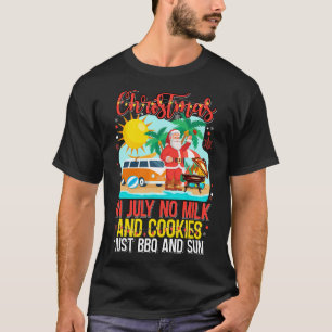 Santa Claus On The Beach - Christmas In July T-Shirt