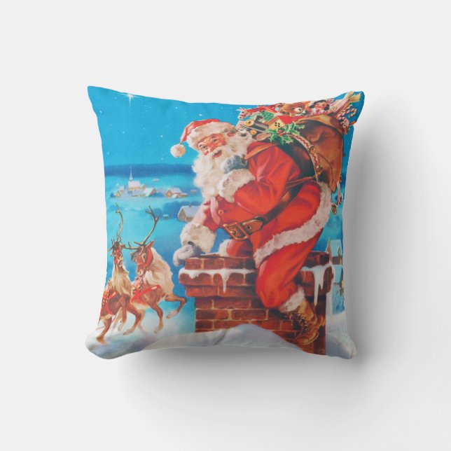 Santa Claus on The Night Before Christmas Cushion (Front)