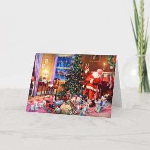 Santa Claus on the Night Before Christmas Holiday Card