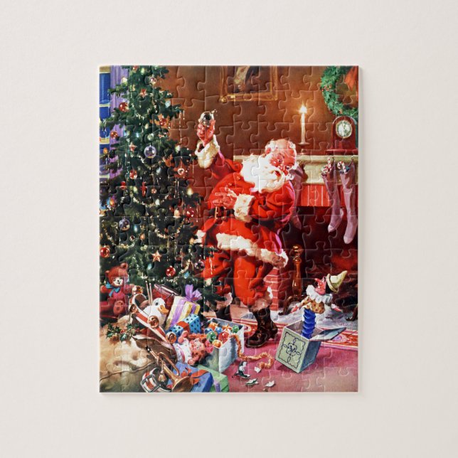 Santa Claus On  the Night Before Christmas Jigsaw Puzzle (Vertical)