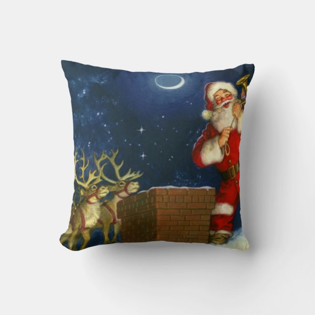 Santa Claus on the roof Cushion (Front)