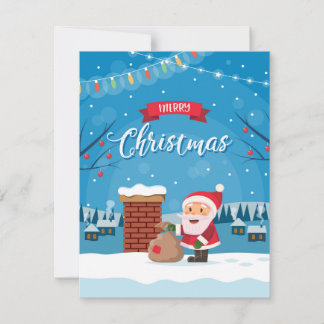Santa Claus on the roof Holiday Card