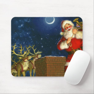 Santa Claus on the roof Mouse Pad