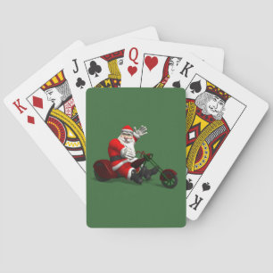 Santa Claus On Trike Playing Cards