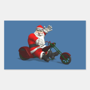 Santa Claus On Trike Rectangular Sticker
