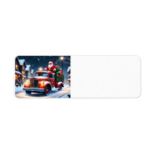 Santa Claus on truck Return Address Label