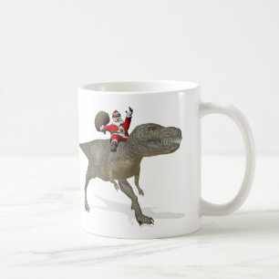 Santa Claus On Tyrannosaurus Rex Coffee Mug