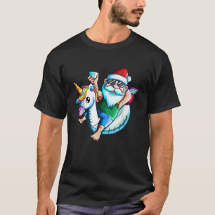Santa Claus on vacation pool Christmas in summer T-Shirt