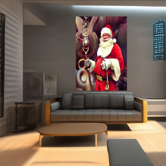 Santa Claus one a viking ship | AI Art Poster (Creator Uploaded)
