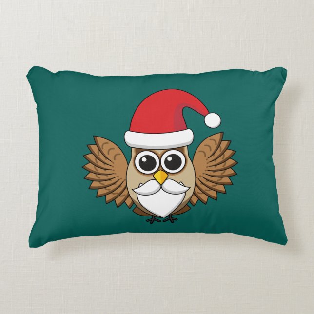Santa Claus Owl Decorative Cushion (Front)