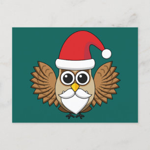 Santa Claus Owl Holiday Postcard