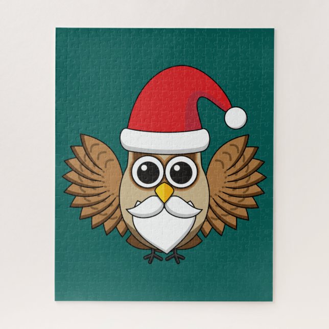 Santa Claus Owl Jigsaw Puzzle (Vertical)