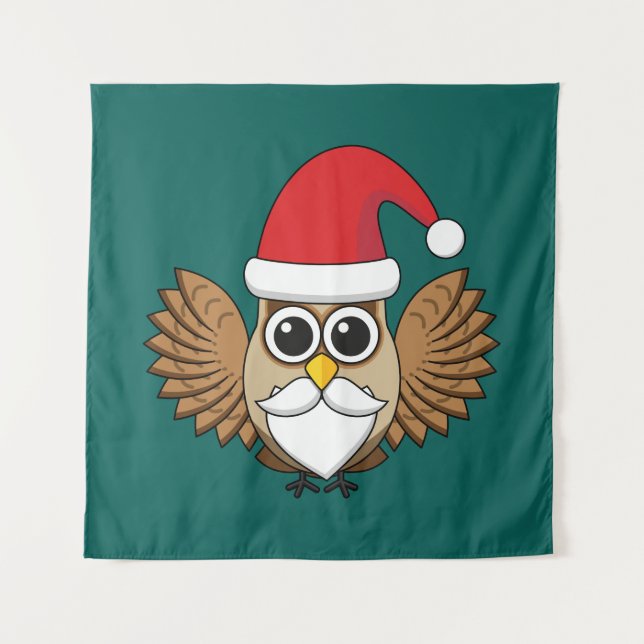 Santa Claus Owl Tapestry (Front)