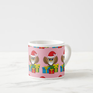 Santa Claus Owl with Presents Espresso Cup