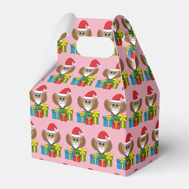 Santa Claus Owl with Presents Favour Box (Front Side)