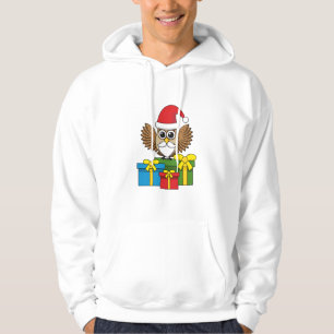 Santa Claus Owl with Presents Hoodie