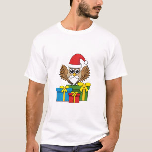 Santa Claus Owl with Presents T-Shirt