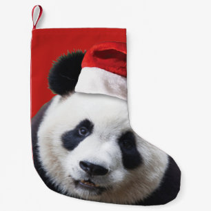 Santa Claus Panda Bear Small Christmas Stocking