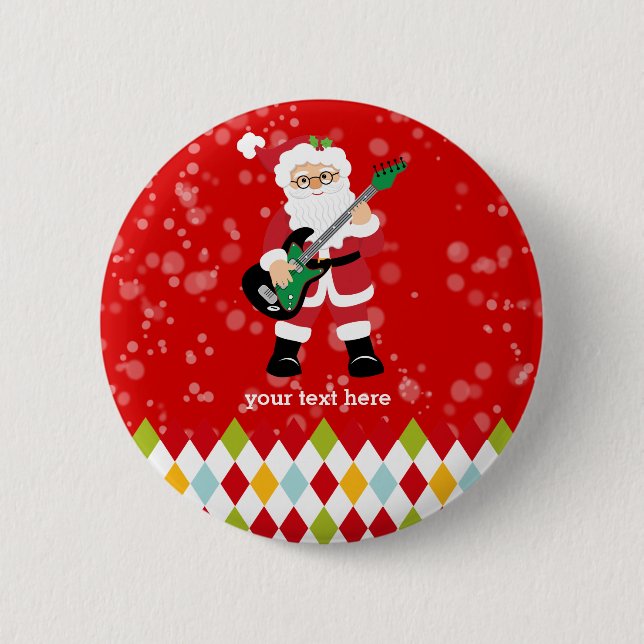 Santa Claus party * choose background colour 6 Cm Round Badge (Front)