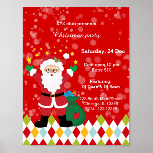 Santa Claus party * choose background colour Poster