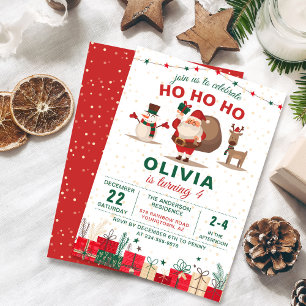 Santa Claus Party Christmas Holiday Birthday Invitation