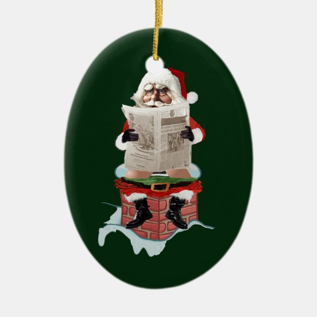 Santa Claus "Party Pooper" Christmas Ornaments (Front)