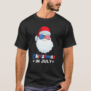 Santa Claus Patriotic Usa Sunglasses Christmas In  T-Shirt