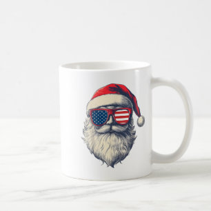 Santa Claus Patriotic Usa Sungles Christmas In Jul Coffee Mug