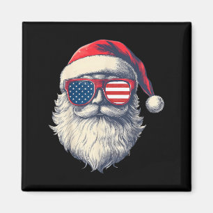 Santa Claus Patriotic Usa Sungles Christmas In Jul Magnet