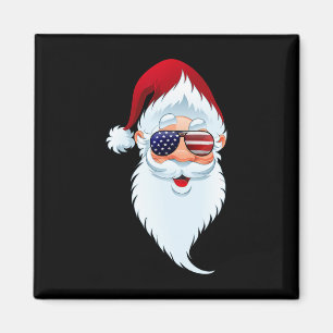Santa Claus Patriotic Usa Sungles Christmas In Jul Magnet