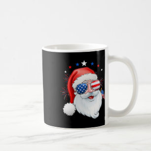 Santa Claus Patriotic Usa Sungles Kids Christmas I Coffee Mug