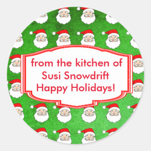 Santa Claus Pattern Customisable Holiday Stickers
